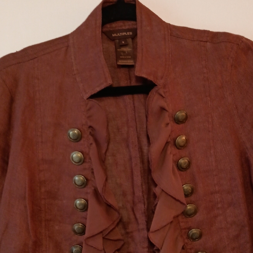 Multiples Rust Ruffled Blazer - Picture 6 of 7